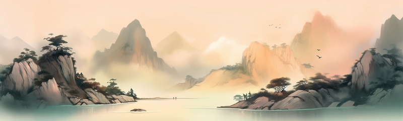 唯美意境复古山水新中式艺术中国画,插画/手绘图,插画/手绘图库,插画/手绘图下载,插画/手绘